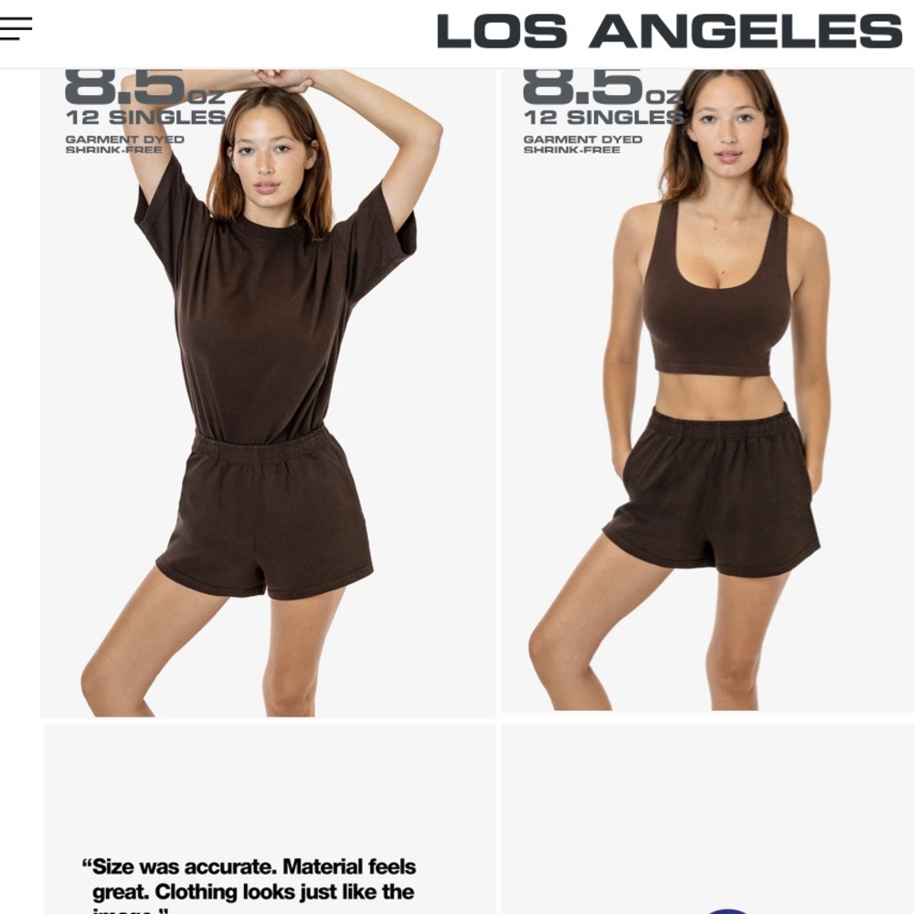 NEW! Los Angeles Apparel Brown cotton shorts